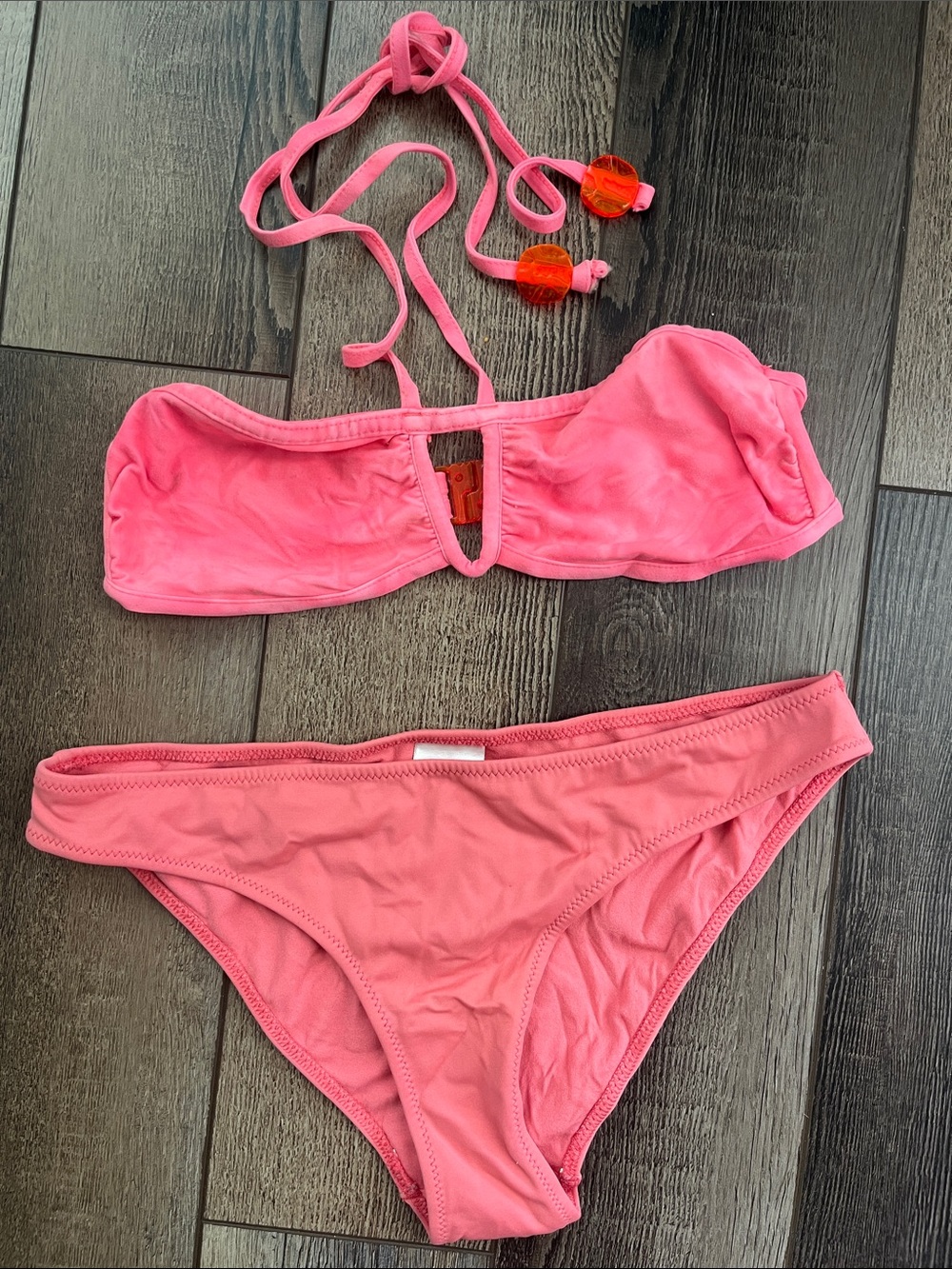 Orange Bandeau Bikini 2 Piece Women’s size 6